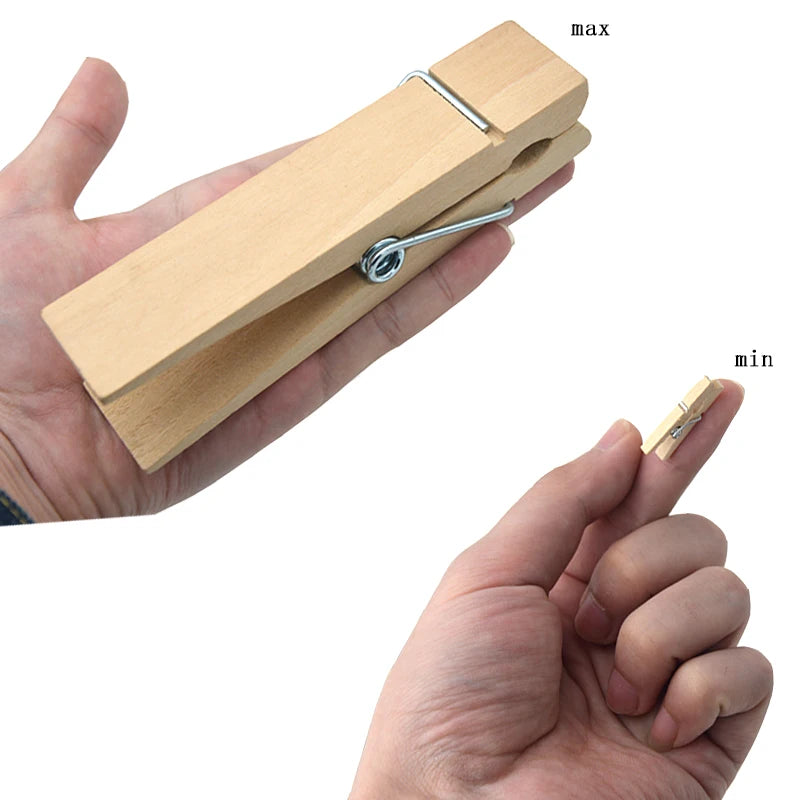 1/20/30/50 PCS Different Sizes 25mm/35mm/44mm/150mm Natural Wooden Clips For Photo Memo Office Clothespin Craft Decoration Pegs