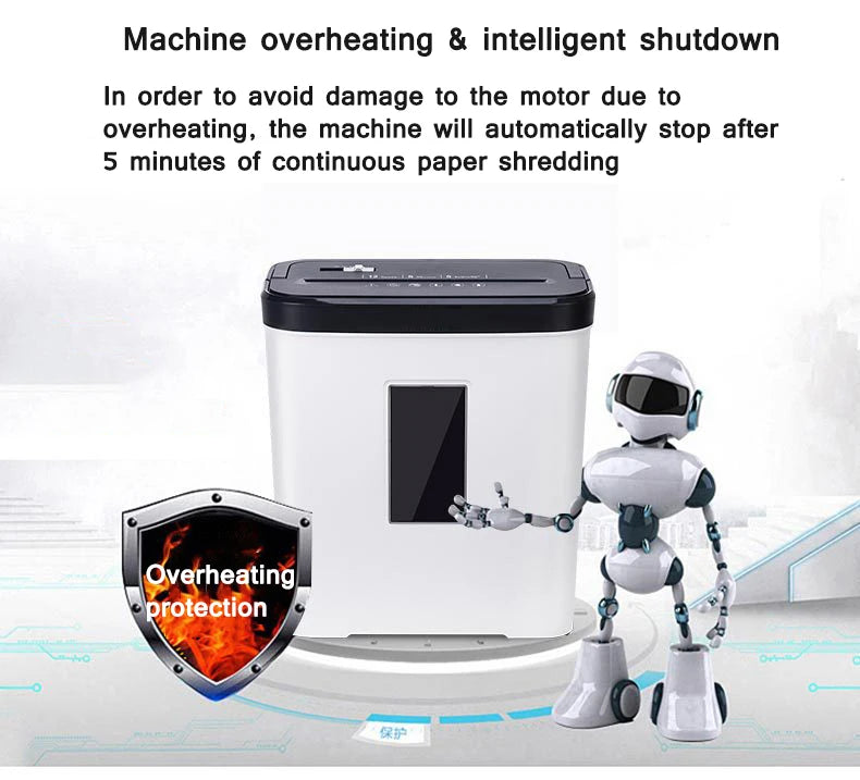 12L Level 4 Confidential Paper Shredder Mini Office Household Granular Paper Document Shredder can continuously shred 5 sheets