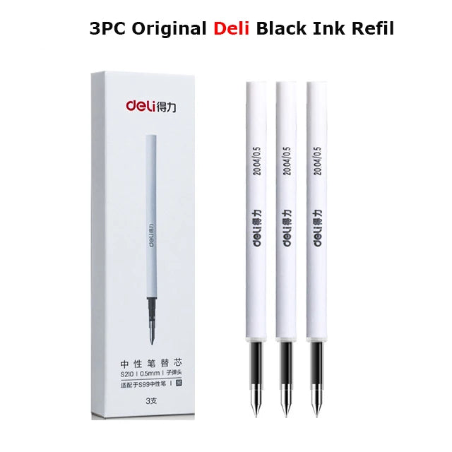 Deli Metal Gel Pen Rollerball Caneta ручка Ballpoint 0.5MM Signing Pens for Office Students Business Stationary Supplies