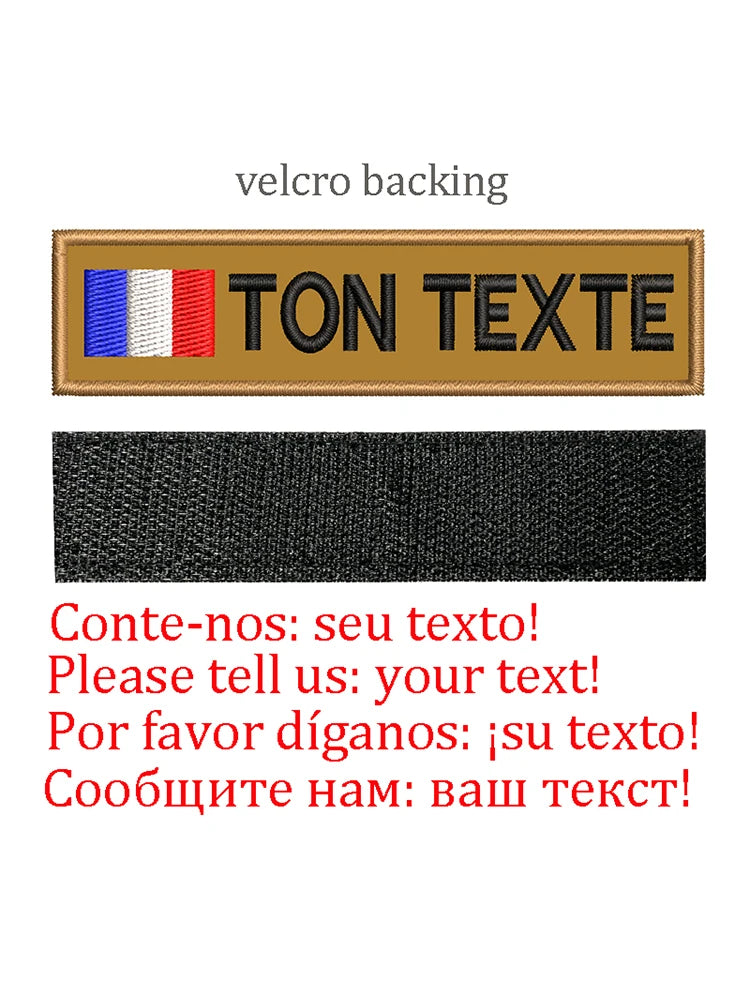 Embroidery Custom Patch  Hook And Loop Backing Iron On Sewing ID Tag Name Stripes For Clothing Dog Collar Harness Backpacks Hat