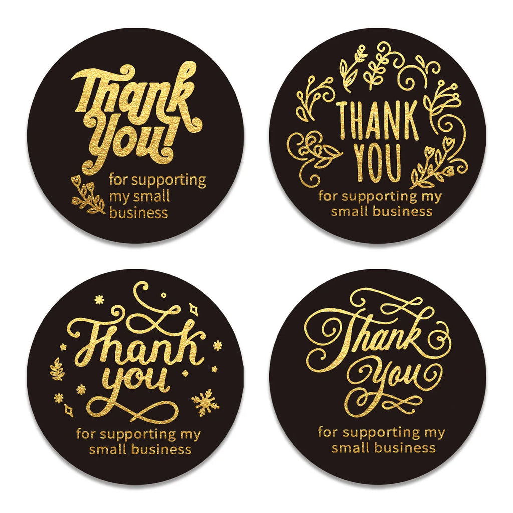 100-500pcs Laser Thank You Stickers for Small Business Holographic Silver Adhesive Labels for Bags Boxes Envelope Mail GIft