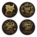 100-500pcs Laser Thank You Stickers for Small Business Holographic Silver Adhesive Labels for Bags Boxes Envelope Mail GIft