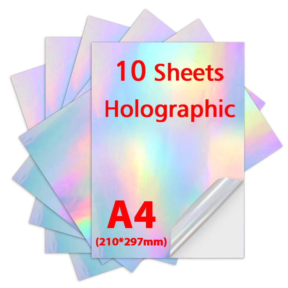 A4 Glossy Matte Printable Vinyl Sticker Paper 10 Sheets Self-adhesive Copy Paper for Inkjet Printer DIY Crafts Waterproof Paper