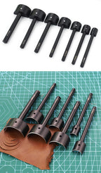 QJH Half-Round Leather Cutter Punch Strap End Punch Tool for DIY Crafting Handwork Strap Belt, Wallet and Bag (15 - 45 mm)