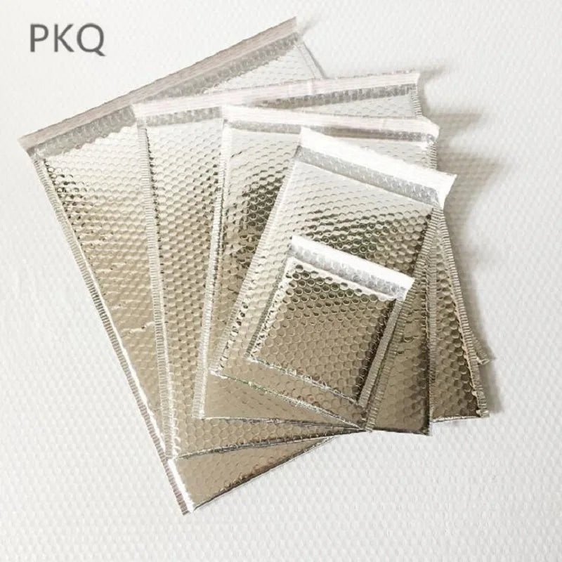50Pcs/Lot 11x13cm Sliver Aluminum Bubble Shipping Bag Padded Envelopes Bubble Mailer Bag Aluminum Foil Gift Bag Packing Wrap
