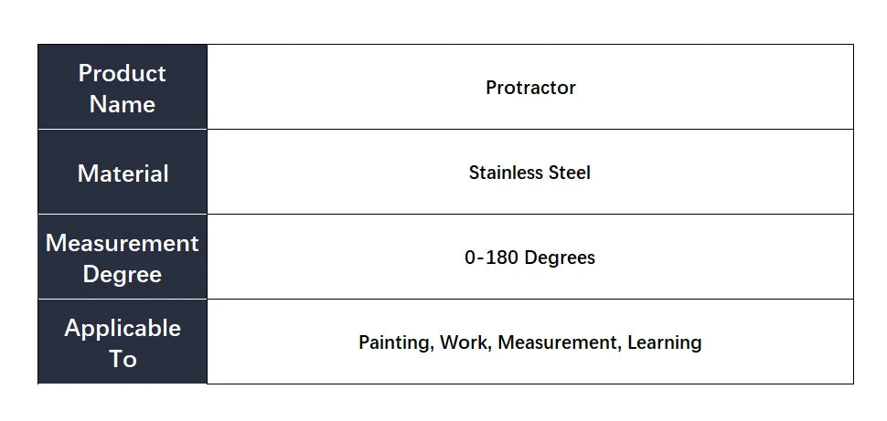 180 Degree Protractor Metal Angle Finder Angle Ruler Woodworking Tools Measuring Ruler Angle Meter Stainless Steel Goniometer