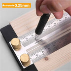 Precision Marking T-Rule, Stainless Steel T Type Hole Ruler Scribing Gauge Marking Measuring Tool Woodwork  200mm/300mm/400mm