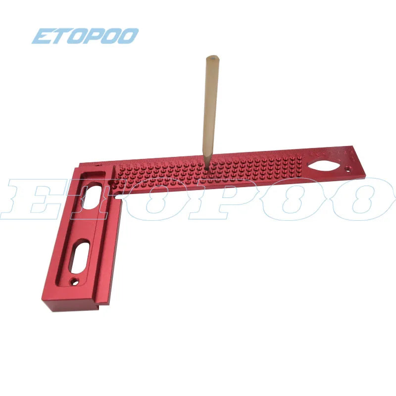TS-3 Square Hole ruler Woodworking T-type Scribe Mark Measurement Tool Aluminum Alloy Precision Cross-calibration Ruler