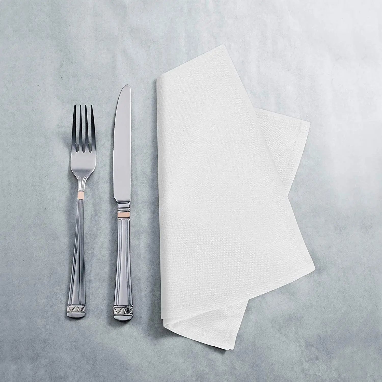 12PC  45x45cm RESTAURANT DINNER CLOTH LINEN WHITE 45x45cm PREMIUM HOTEL NEW NAPKINS
