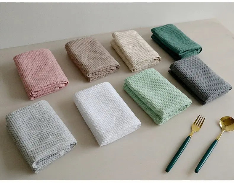Ultra Soft Absorbent Tea Towel,Waffle Weave Cotton Dish Rags,45x65cm Large Kitchen Dinner Plate Hand Towel,Cloth Napkins