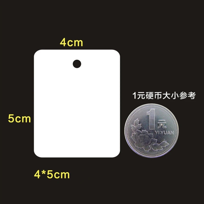 50pcs 5x5/6x9/3x4cm White Blank Paper Marking Blank Price Tags  For Diy Jewelry Display Necklace Cards Hang Favor Label Tag