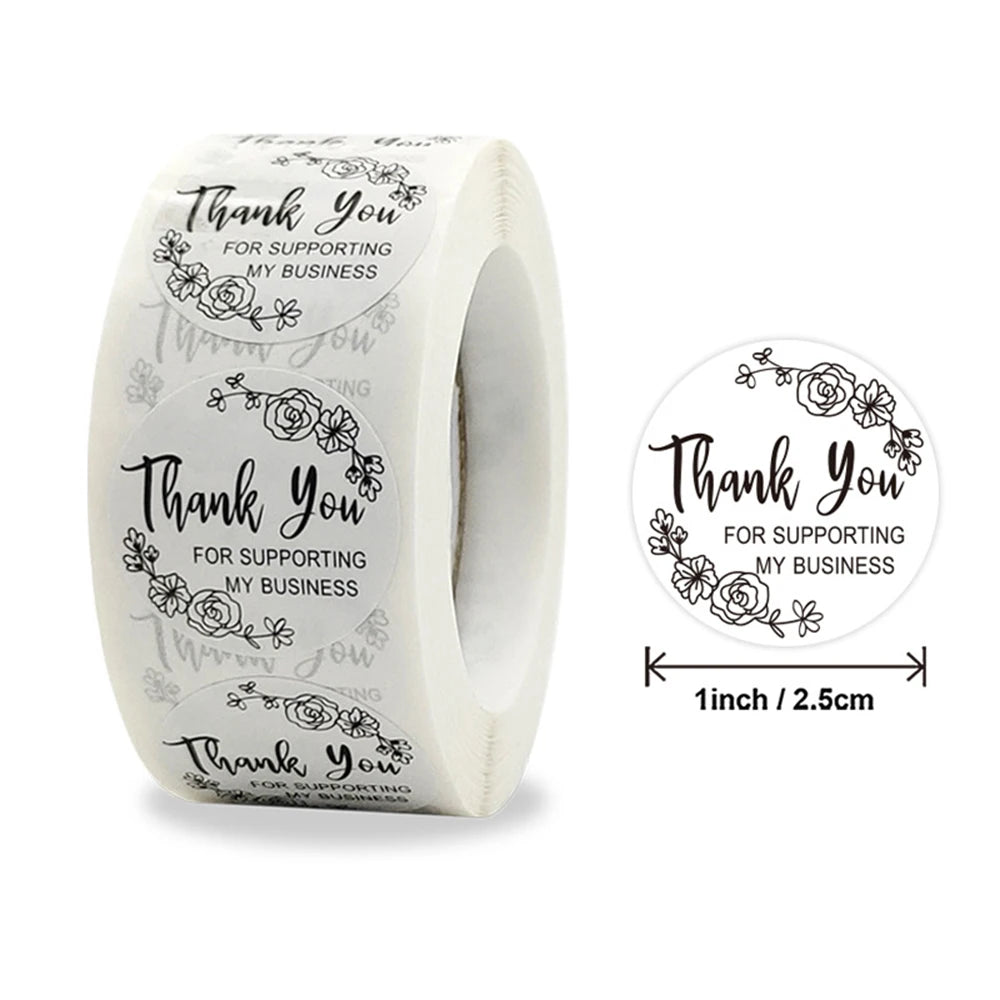 100-500pcs Thank You for My Small Business Stickers Paper Thank You Label Sticker Kraft paper Adhesive Shipping Mail Labels
