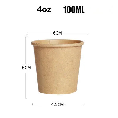100pcs/pack 4oz Paper Cup Disposable Kraft Coffee Cup Hot Drinking Party Supplies