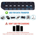 USB 3.0 HUB Multi USB Splitter 4/7 Port Expander High Speed USB 3.0 Hab with Power Adapter USB 3.0 Hub with Switch for Laptop PC