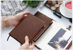 100% Genuine Leather Cover A5A6B6 Sketchbook Planner with Grid Blank Insert Retro Notebooks and Journals Diary Cover Stationery