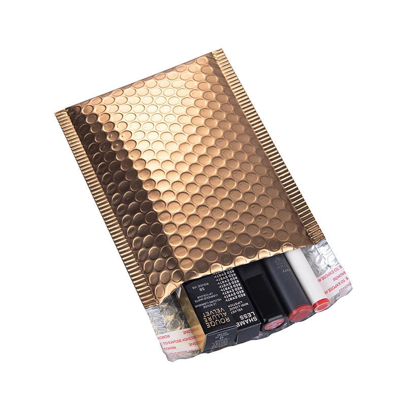 10Pcs Matte Gold Bubble Envelope Shockproof Bubble Mailers Padded Shipping Mailing Bags  Express Gift Packaging Bag