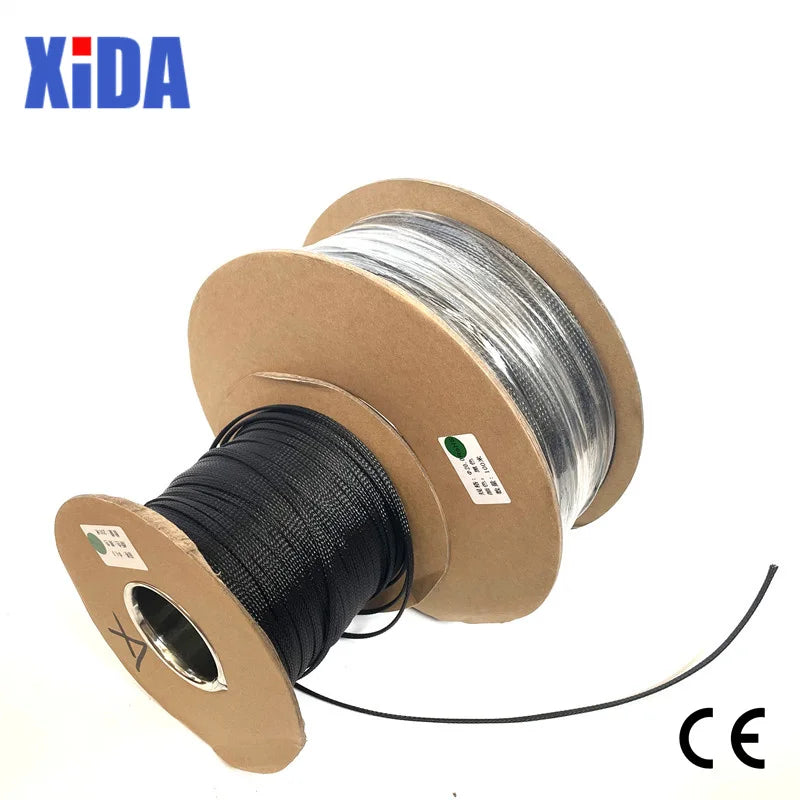 5/10M Black Insulated Braid Sleeving 2/4/6/8/10/12/15/20/25mm Tight PET Wire Cable Protection Expandable Cable Sleeve Wire Gland