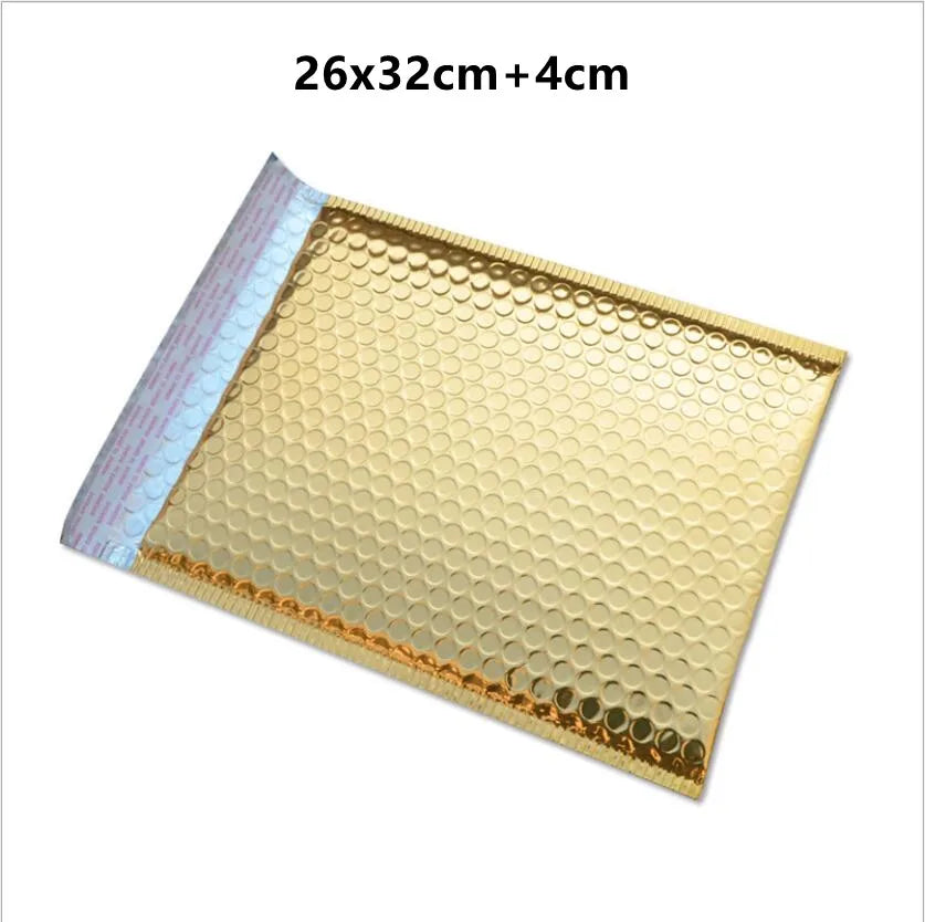 50pcs Rose Gold Poly Bubble Mailer Envelopes Aluminum Foil Padded Envelopes Self Seal Bubble Shipping Mailer Bags