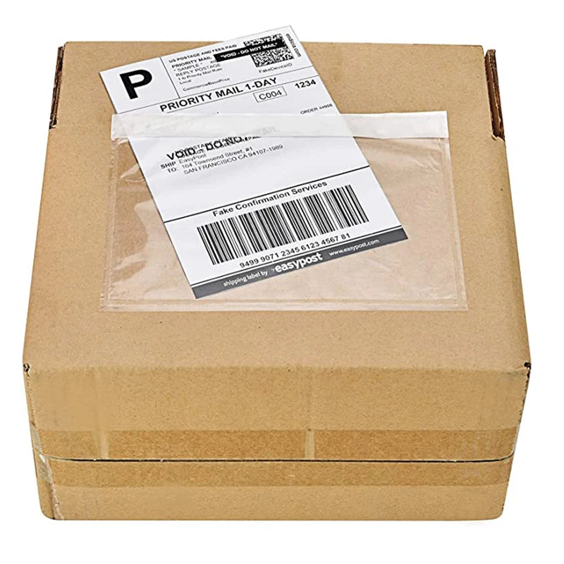 50PCS/14sizes Packing List Envelope Clear Face Invoice Slip Enclosed Pouch Self Adhesive Shipping Invoice Label Envelopes