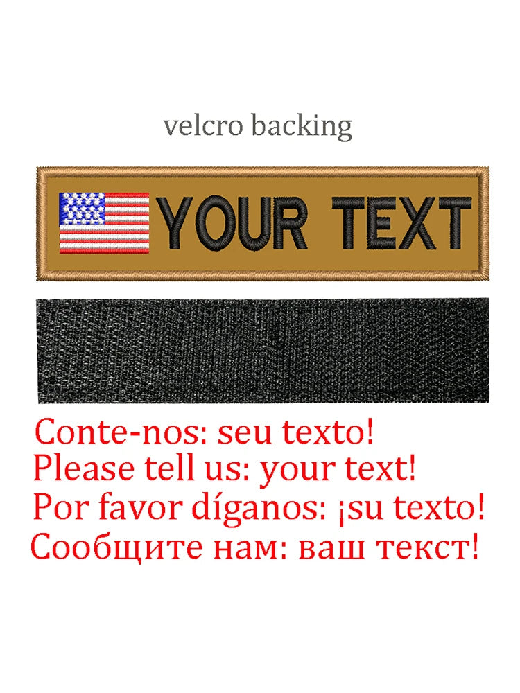 Embroidery Custom Patch  Hook And Loop Backing Iron On Sewing ID Tag Name Stripes For Clothing Dog Collar Harness Backpacks Hat
