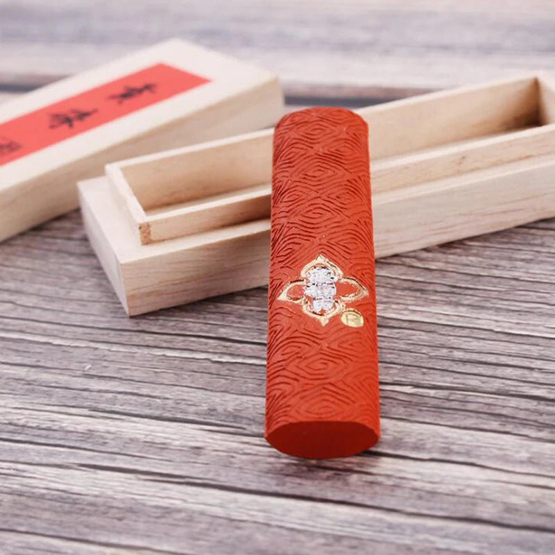 1pcs Hukaiwen Chinese Cinnabar Red Sumi-E ink Painting Ink Stick Set Calligraphy Brushes