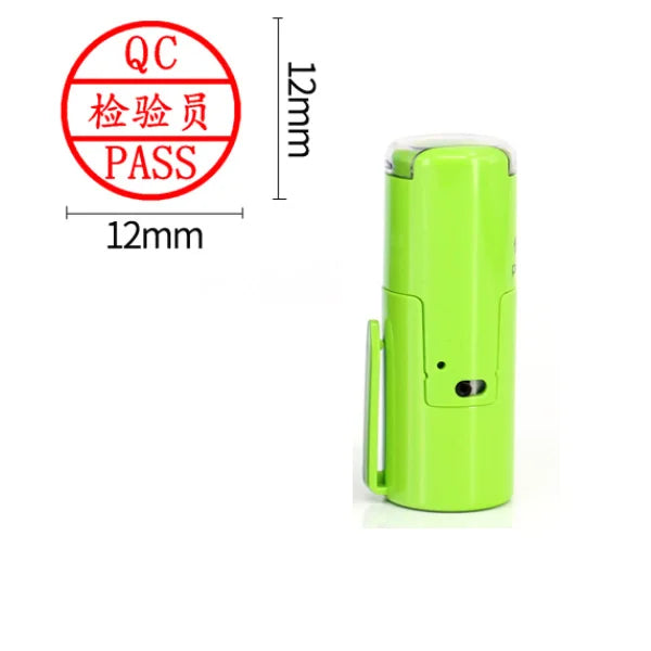 DIY Custom QC Inspect  Self-Inking Pocket Stamp Laser Engraved Rubber Seal Stamp
