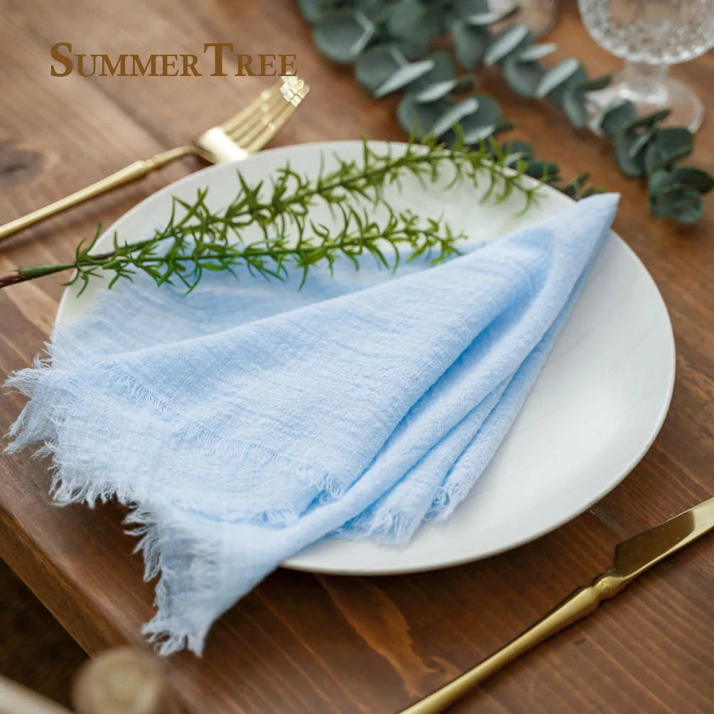 Napkin Cotton Gauze 42x42cm Retro Cheesecloth Rustic Table Decoration Muslin Tea Towel Cloth Napkins Wedding Supplies