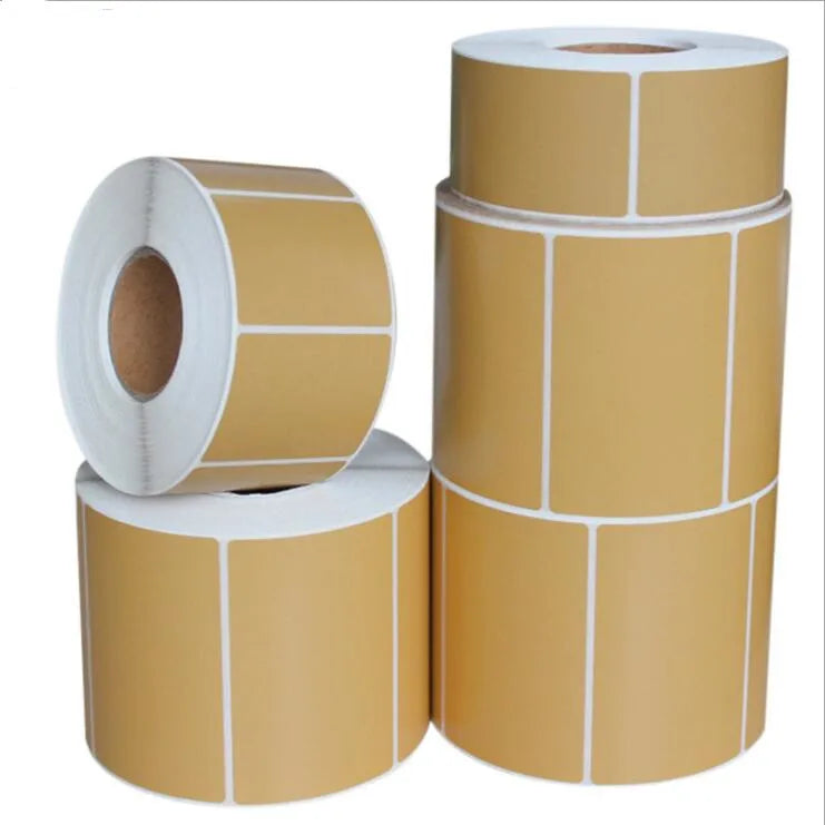 Direct Thermal Label Roll Width20mm-60mm Kraft Adhesive Thermal Barcode Sticker Shipping label for Zebra Godex Gprinter Xprinter