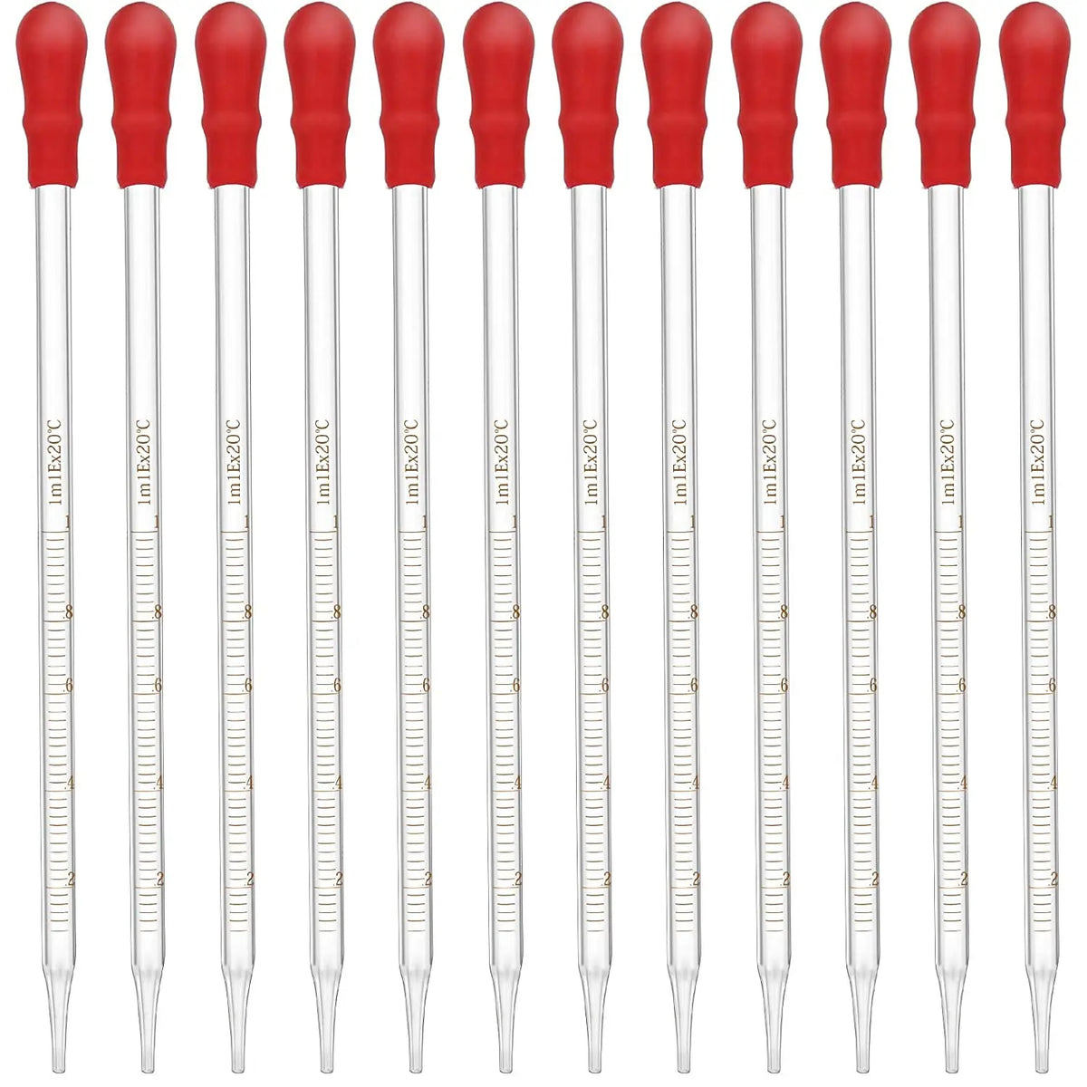 0.5ml 1ml 2ml 3ml 1PC Borosilicate Glass Dropper Graduated Pipette Laboratory Liquid Pipettors Red Rubber Head Glassware Pipet