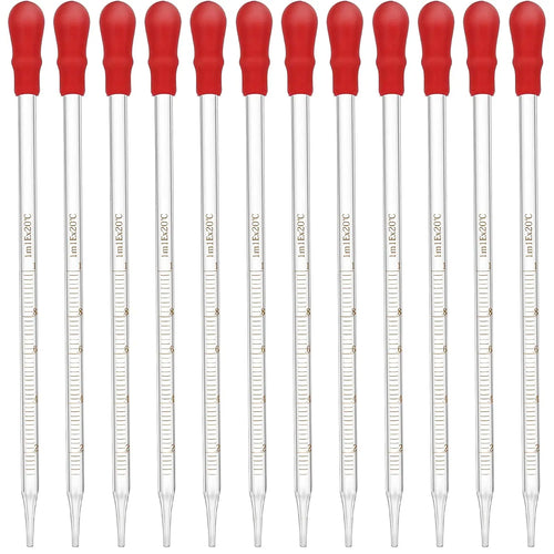 0.5ml 1ml 2ml 3ml 1PC Borosilicate Glass Dropper Graduated Pipette Laboratory Liquid Pipettors Red Rubber Head Glassware Pipet