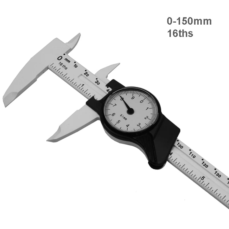 0-150MM 6inch Pure Plastic Vernier Caliper with Dial Plastic Dial Caliper Gauge Digital Caliper Micrometer Thickness Gauge
