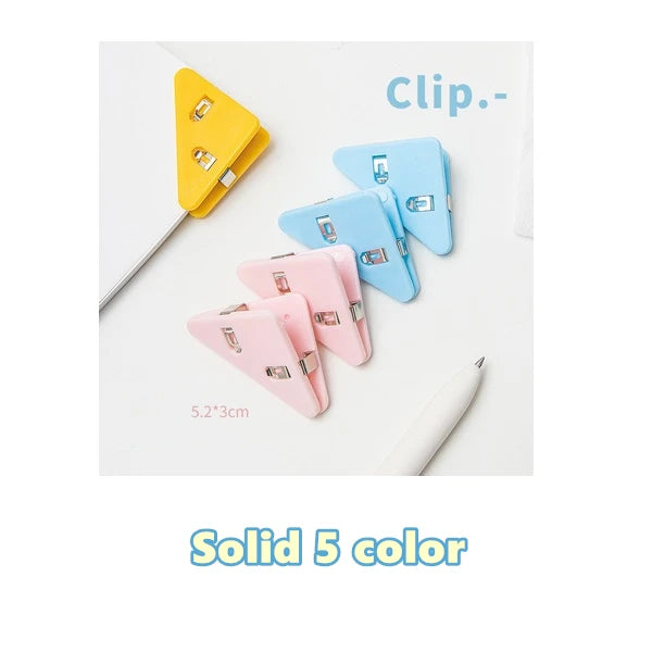 5pcs Mini Color Corner Clips Set Transparent & Solid Colorful Page Holder Paper Clip Clamp File Index Photo Office School A6692
