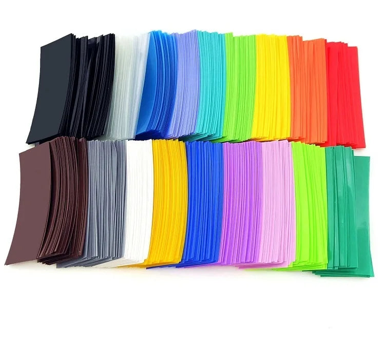 20/100/300pcs 18650/21700/26650 Lipo Battery Wrap PVC Heat Shrink Tube Precut Insulated Film Protection Cover Case Pack Sleeving