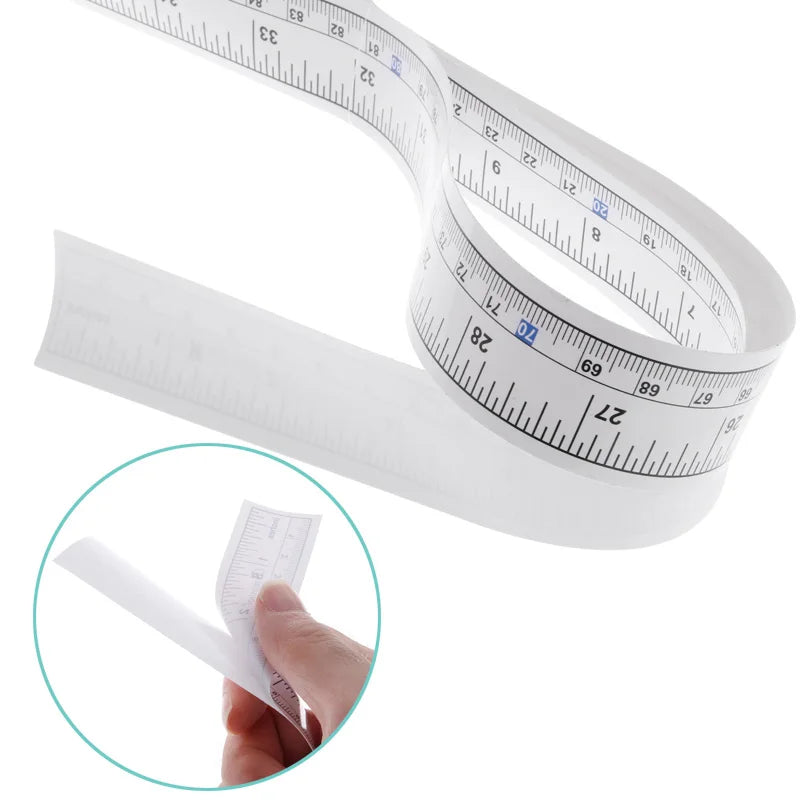 1Pc 90/151cm Self Adhesive Metric Measure Tape Vinyl Silver Ruler For Sewing Machine Sticker