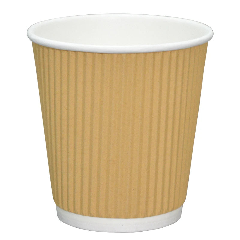 100pcs/pack 7oz Thick Paper Cup Disposable Kraft Coffee Cup Hot Drinking Party Supplies