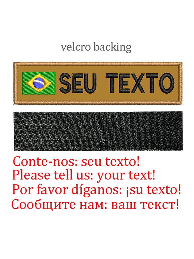 Embroidery Custom Patch  Hook And Loop Backing Iron On Sewing ID Tag Name Stripes For Clothing Dog Collar Harness Backpacks Hat