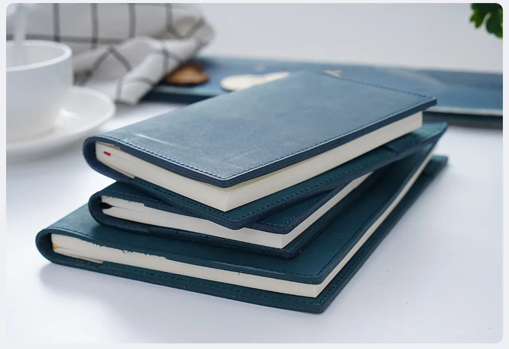 100% Genuine Leather Cover A5A6B6 Sketchbook Planner with Grid Blank Insert Retro Notebooks and Journals Diary Cover Stationery