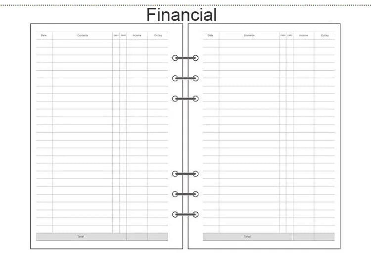 A5 A6 A7 Woodfree Printing Paper Planner Inner Pages For Filofax Creative Office Notebook Spiral Filler Papers Binder Inner Page