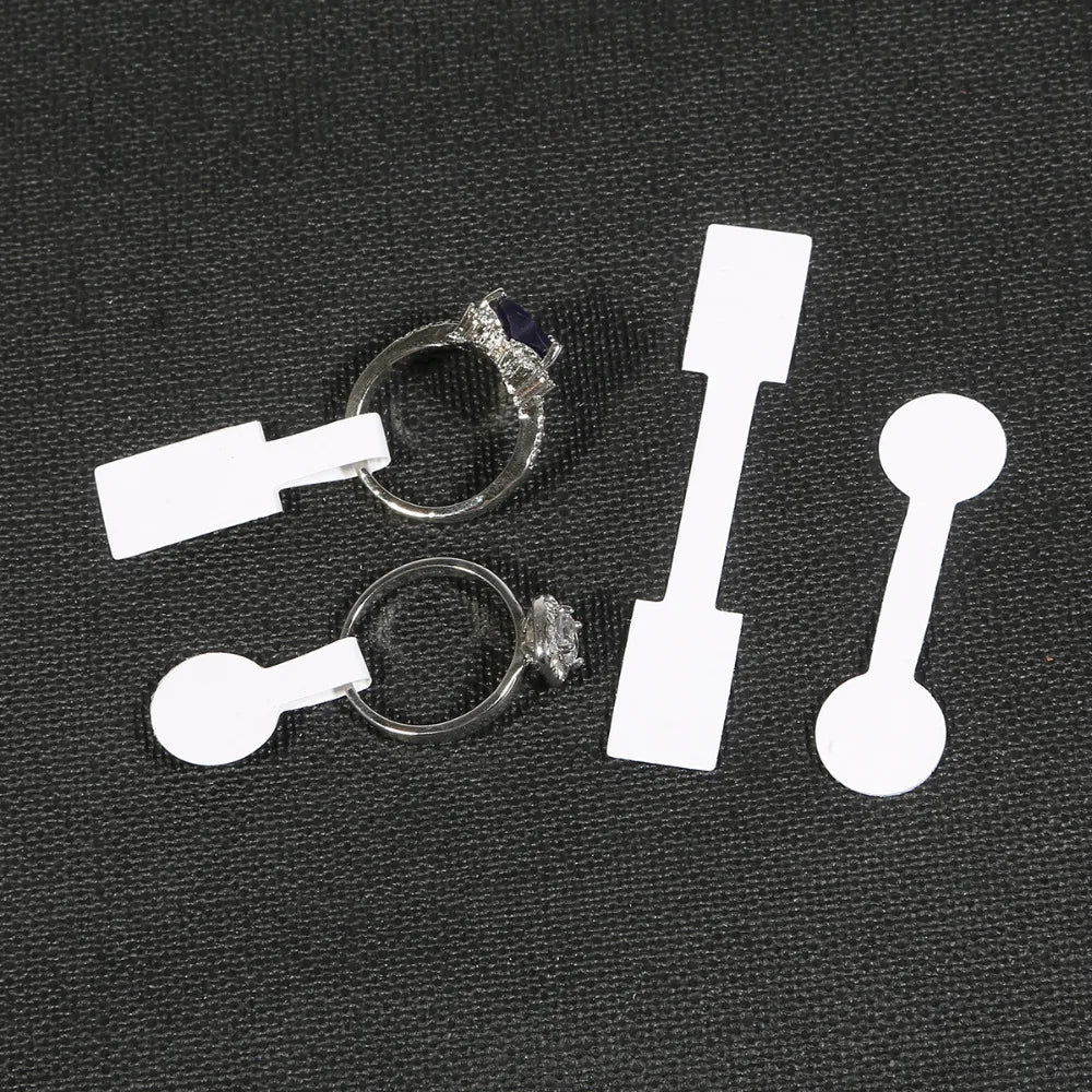 Wholesale 100 Pieces White Blank Price Tag Square Round Heads Paper Labels Sticker For Ring Necklace Bracelet Jewelry Display