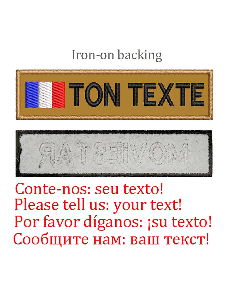 Embroidery Custom Patch  Hook And Loop Backing Iron On Sewing ID Tag Name Stripes For Clothing Dog Collar Harness Backpacks Hat