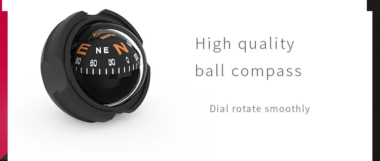 KANPAS Compass for Car/Small Dashboard Compass/Compass for Boat/No Leaking Compass/Double Dial/Luminous