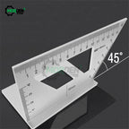Aluminum Woodwork Scriber T Ruler Multifunction Square 45/90 Degree Gauge Angle Ruler Measuring Woodworking Tool