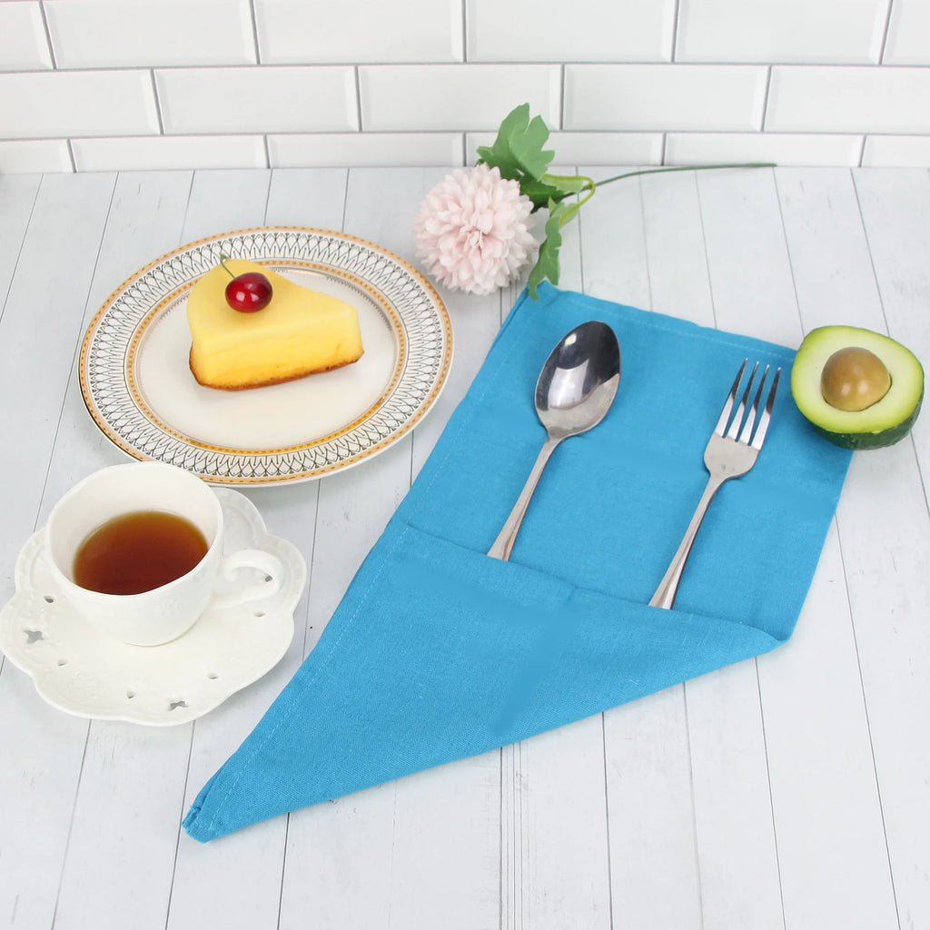 Set of 12 PCS 40x40cm Cotton Linen Blended Cloth Napkins Placemats Soft Dining Table Tea Towels For Home & Events Use