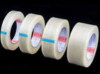25m/50m Strong Glass Fiber Tape Transparent Striped Single Side No Trace Adhesive Tape Industrial Strapping Packaging Fixed Seal