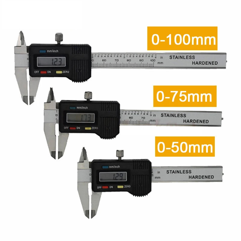 Stainless Steel 0-70/100/150/200/300mm Digital Caliper Messschieber Paquimetro Electronic Carbon Fiber Vernier Caliper Gauge