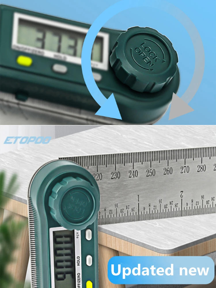 0-200/300mm Digital Angle Finder Meter 0-360 Degree Stainless Steel LCD Protractor Goniometer Ruler
