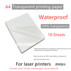 10/50pcs Waterproof sticker paper A4 Laser Inkjet Printer Paper White Glossy Transparent  Self Adhesive Sticker Label Copy Paper