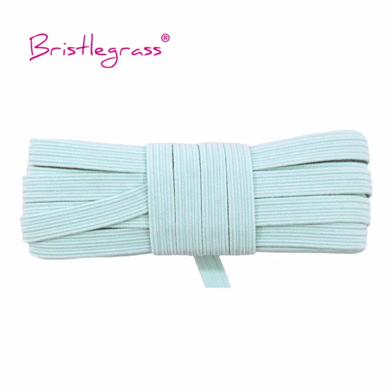 BRISTLEGRASS 2 5 10 Yard 1/4" 6mm Flat Skinny Elastic Cord Glitter Latex Rubber Band Rope Notebook Earloop Dress DIY Sewing Trim