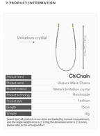 Skyrim Elegant Clear Zicron Crystal Beaded Lanyand for Glasses Sunglassess Chain Eyeglasses Strap Rope Eyewear Cord Accessories