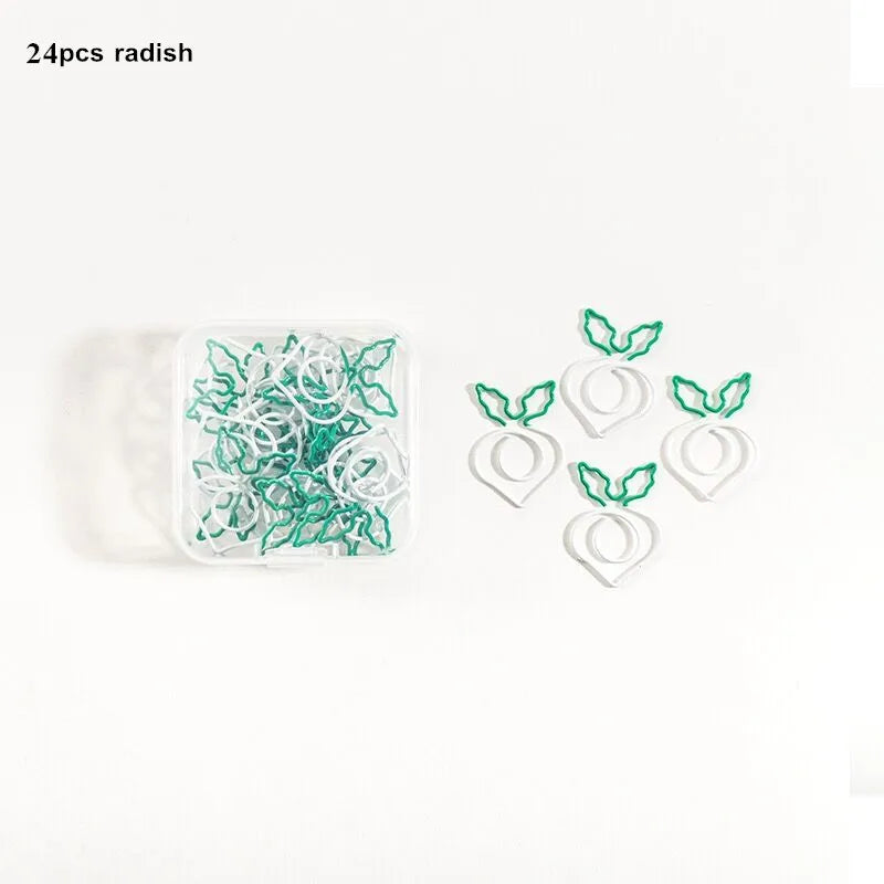 MINKYS Kawaii 10pcs/lot Strawberry Lemon Carrot Metal Paper Clip Christmas Song Decorative Bookmark Binder Clips Stationery